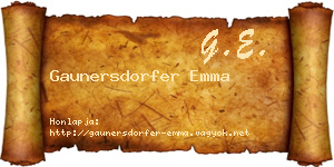 Gaunersdorfer Emma névjegykártya